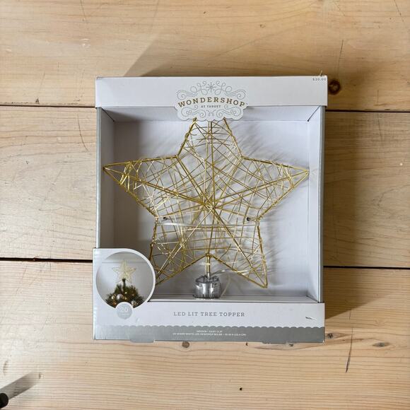 Wondershop NIB Gold LED Lit Tree Topper 10" 20 Warm White Dewdrop Bulbs - Picture 1 of 4